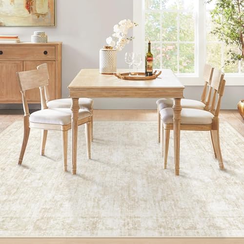 6x9 Area Rugs for Living Room: Washable Vintage Floral Rug Low Pile Non-Slip - Image 6
