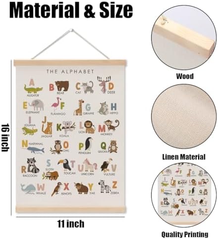 Cute Animal Number Chart Alphabet Poster Hanger, ABC Chart Wall Decor - Image 6
