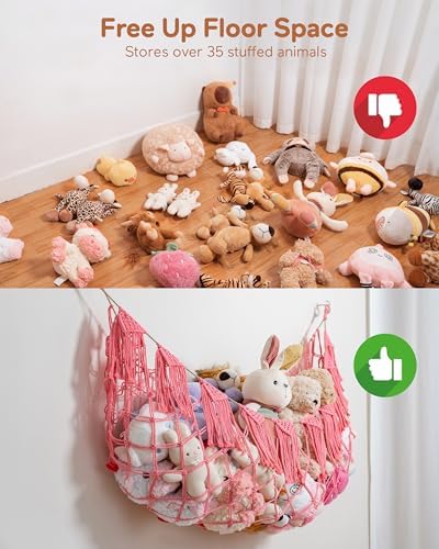 Boho Stuffed Animal Hammock, Falt Wall or Corner Hanging - Image 5