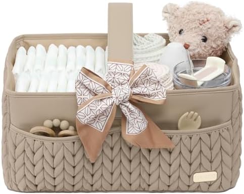 Luxurious Baby Diaper Caddy, Nursery Storage Basket by LUKJOJO