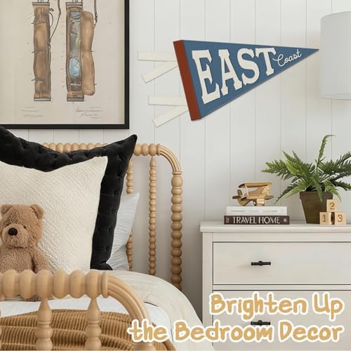 Coastal Beach Room Decor, East Coast Pennant Felt Banners Flags - Image 4