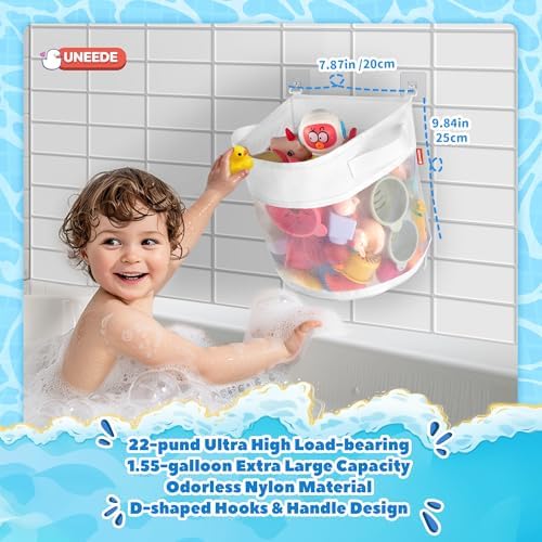 UNEEDE Bath Toy Organizer, 1.55 Gallons Bathtub Toy Storage Organizer - Image 4