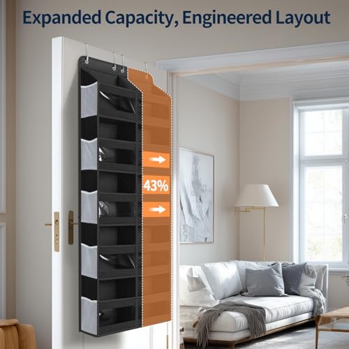 Yecaye 5-Tier Over The Door Organizer Dual-Column, 80lbs Load Over the Door - Image 3