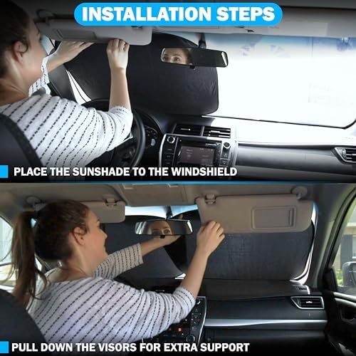 Autovir 2 Piece Car Windshield Sun Shade Foldable | Durable Polyester - Image 5