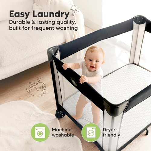 2pk Waterproof Mini Crib Mattress Protector Fitted 38x26 - Image 6