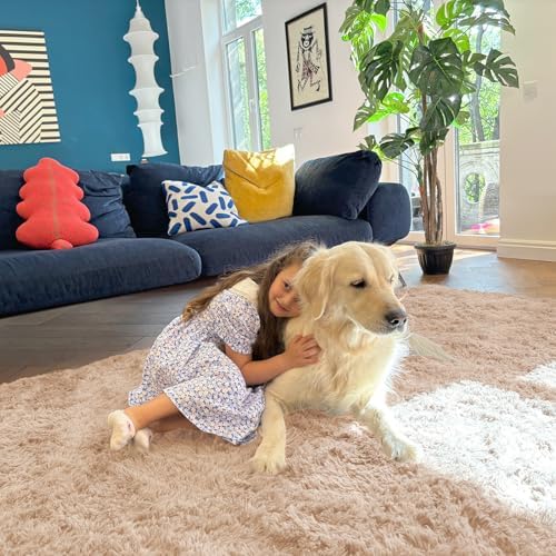 OLANLY 2x2 Machine Washable Small Rug, Soft Fluffy Shaggy Throw Rug - Image 5
