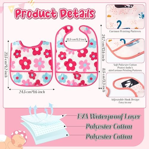 6Pcs Waterproof Toddler Bibs Baby Feeding Bib - Image 2