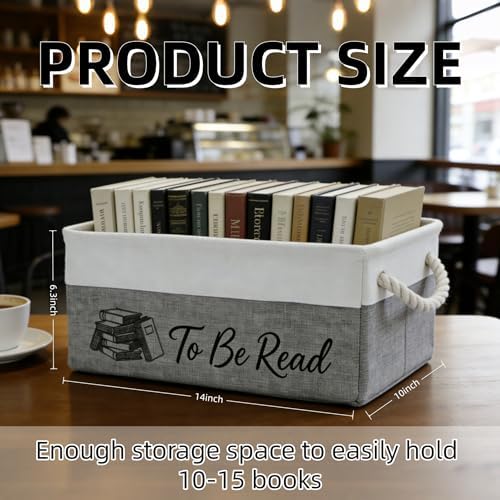 2 Pack TBR Book Storage Basket Bin - Image 2