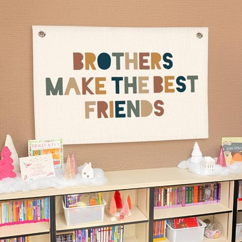 Lacama Brothers Make The Best Friends Linen Hanging Banner Flag Neutral Wall - Image 4