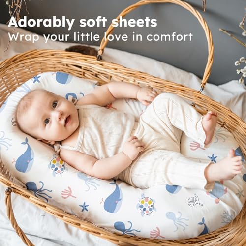 Baby Bassinet Sheets, 3 Pack Fitted Bassinet Mattress Sheets, Compatible - Image 6