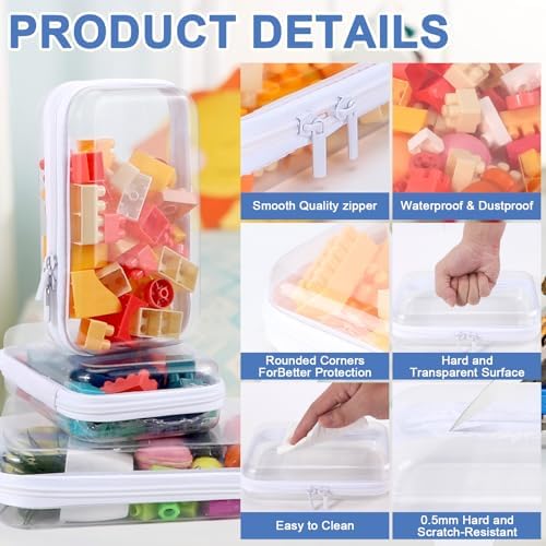 YOPCDJ Clear Hard Shell Zipper Case Clear Zipper Pouches, Travel Toiletry Bag & - Image 3