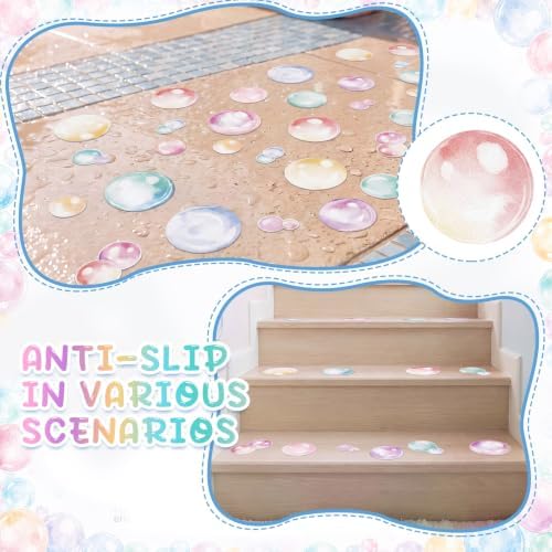 Fullhawl 30 Pcs Pastel Bubble Non Slip Shower Stickers, Bathtub Grip - Image 6