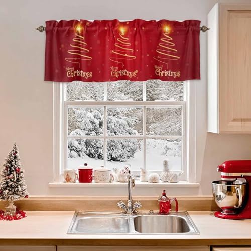 Vandarllin Christmas Tree Kitchen Curtains Valances - Image 2