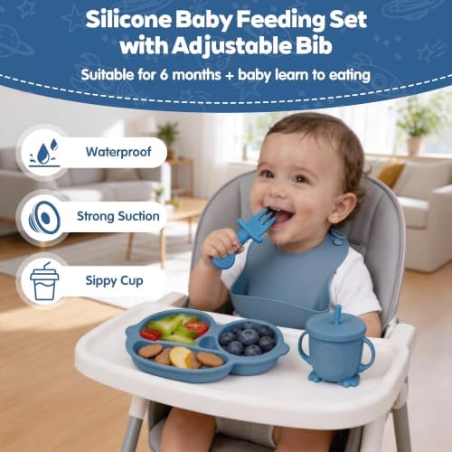 Silicone Baby Feeding Set, Miicasa Baby Led Weaning Supplies Kit - Image 5