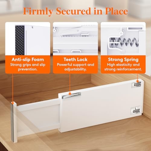 Lifewit 5" Tall Upgrade Drawer Dividers, Adjustable Deep Drawer Organizer - Image 3