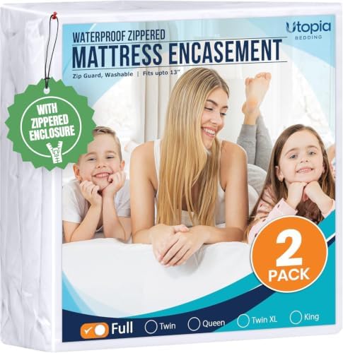 Utopia Bedding Mattress Protector Zippered Full Size, 100% Waterproof Bed Bug by UTOPIABEDDING