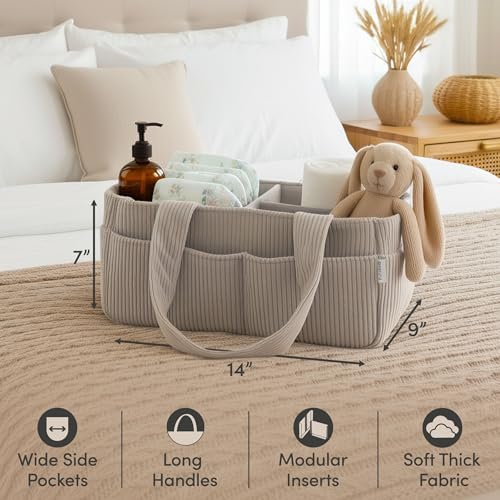 PUTSKA Baby Diaper Caddy Organizer, Nursery Basket - Image 2