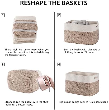 4 Pack Storage Baskets for Organizing, Woven Baskets for Shelves - Image 6