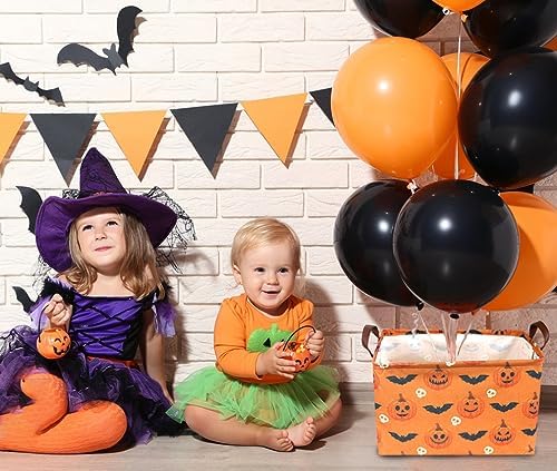 Rectangular Halloween Baskets, Pumpkin Basket - Image 4