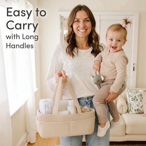 PUTSKA Baby Diaper Caddy Organizer, Nursery Basket - Image 5