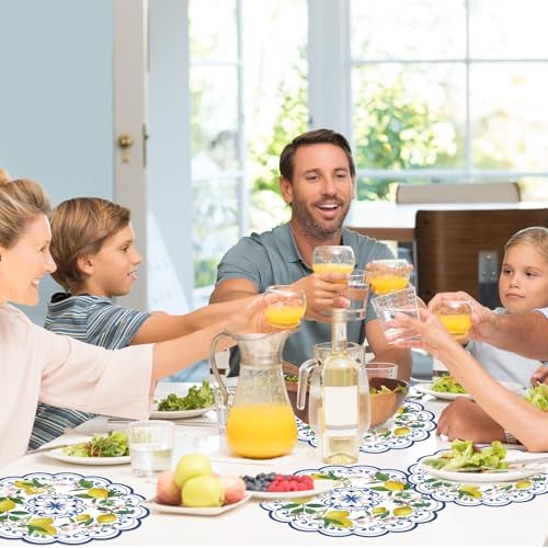 50PCS Lemon Paper Placemats Disposable Blue Chinoiserie Floral Placemat - Image 7