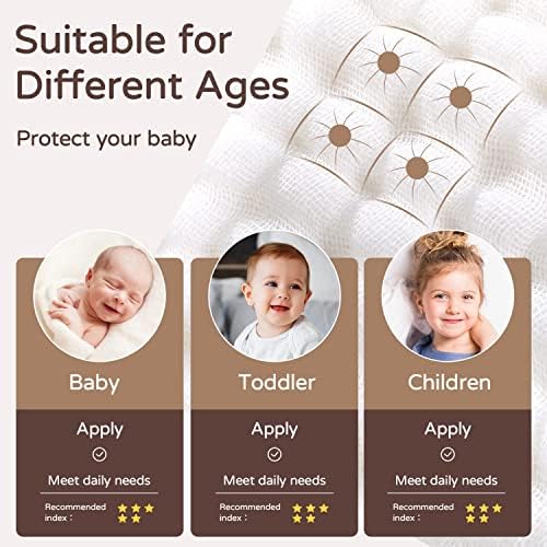 Yoofoss Hooded Baby Bath Towels 2 Pack 100% Muslin Organic Cotton - Image 5