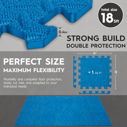 18 Pcs EVA Foam Floor Tiles, Puzzle Exercise Mat Set - Image 2