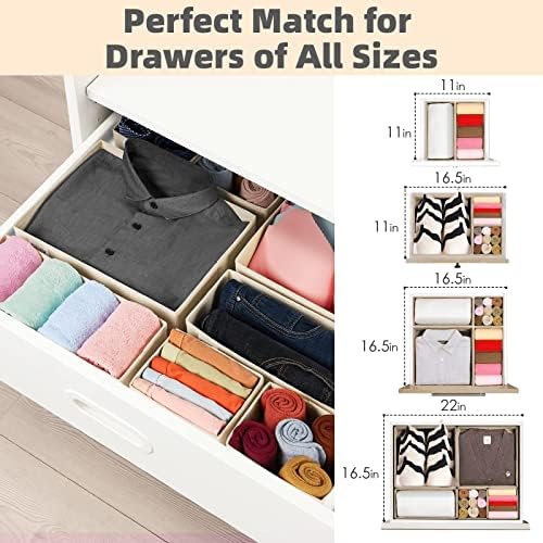 Criusia Drawer Organizer Clothes, 8 Pack Underwear Drawer Organizer, Foldable - Image 5