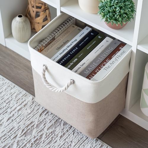 OrganiHaus 13x13 Cube Storage Bins, Rope Handles - Image 4