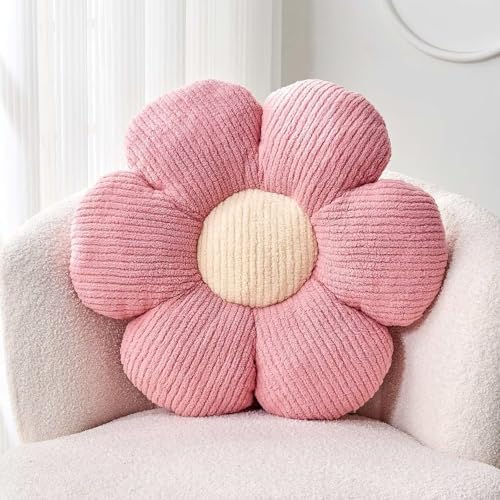 Kcvvcr Flower Throw Pillow, Soft Pink 14.9" Shaped Floor Pillow by Kcvvcr