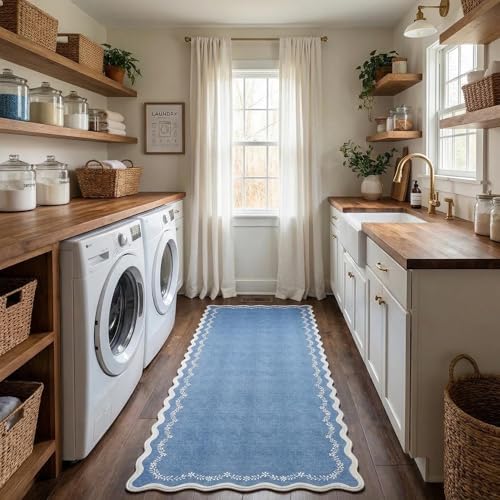 GarveeHome 2.5x10 Scalloped Washable Runner Rug Long Hallway Kitchen Rug - Image 4