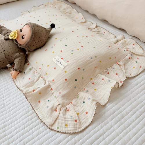 BuLuTu Muslin Toddler Pillowcase, Colorful Dots Print, 1 Pack - Image 4