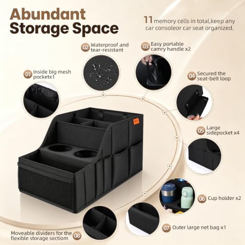 Car Seat Organizer Back Front Captains Seats Storage Travel - Image 6