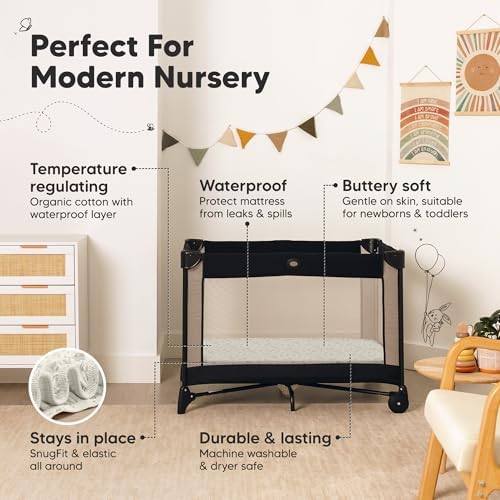 2 Pack and Play Sheets Waterproof Mini Crib Sheet Fitted 38x26 - Image 5