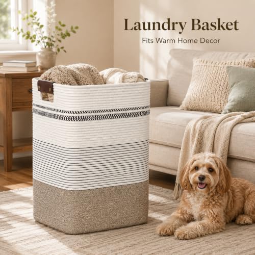 Laundry Hamper, Cotton Rope Laundry Basket - Image 6