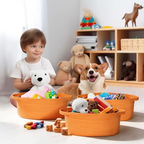 Orange Basket for Gifts Empty, Easter Basket Empty, Kids Dog Cat Toy Bin Box - Image 5