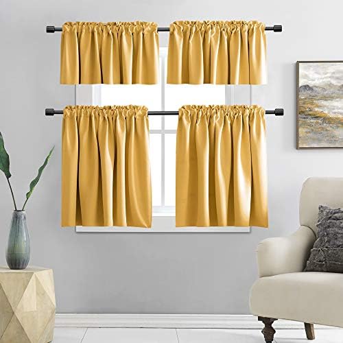 DONREN Gold Yellow Curtain Valances - Image 4