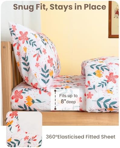 TinyPalsa 4-Piece Toddler Bedding Set, Toddler Bed Comforter Set - Image 6