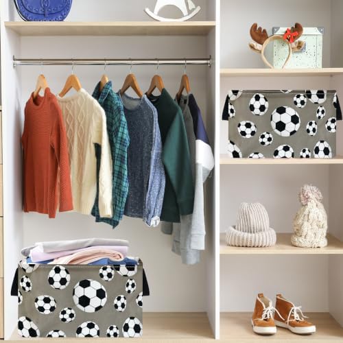 Rectangular Soccer Basket Box Hamper Storage Basket Collapsible Organizer Bin - Image 7