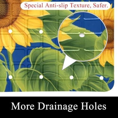 Shower Mat Non Slip, Sunflower Anti Slip Bath Mat - Image 2