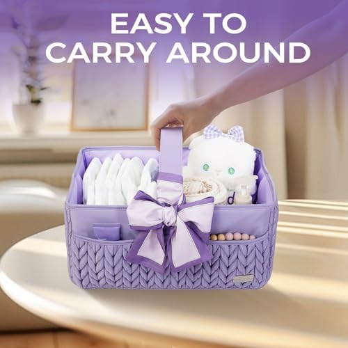 Luxurious Baby Diaper Caddy, Nursery Storage Basket - Image 5