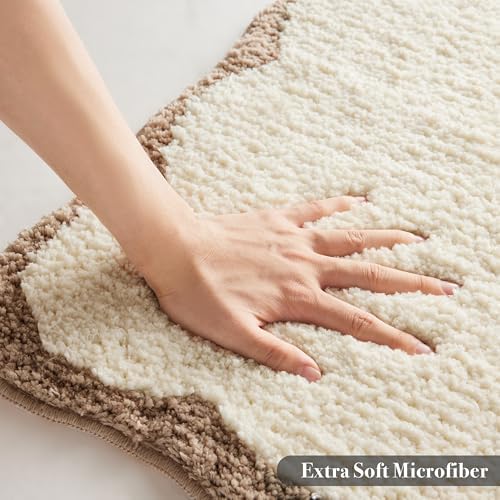 Ohocut Luxury Microfiber Scalloped Runner Rug, Anti Slip, Extra Soft - Image 4