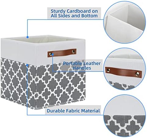 Temary 11x11x11 Cube Storage Bins Cube Organizer Bins 4 Pack Canvas Storage Bin - Image 3