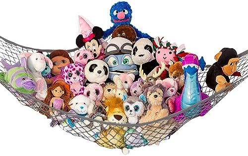 Large Stuffed Animal Storage Hammock 1 Pack | Holds 12 lbs | Corner Stuffed by LillysLove