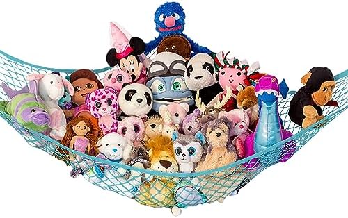 Large Stuffed Animal Storage Hammock 1 Pack | Holds 12 lbs | Corner Stuffed by LillysLove