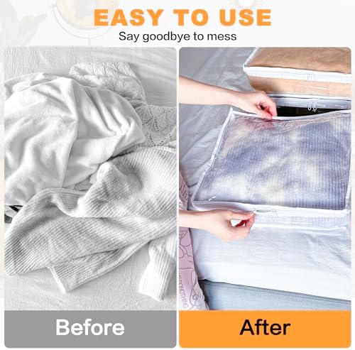 Clear Zippered Plastic Clothes Storage Bags, 6 Pack - Image 5