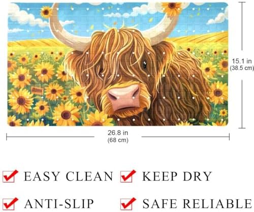 Shower Mat Bathtub Mat, 26.8x15.1 inch, Non-Slip Bath Mat - Image 4