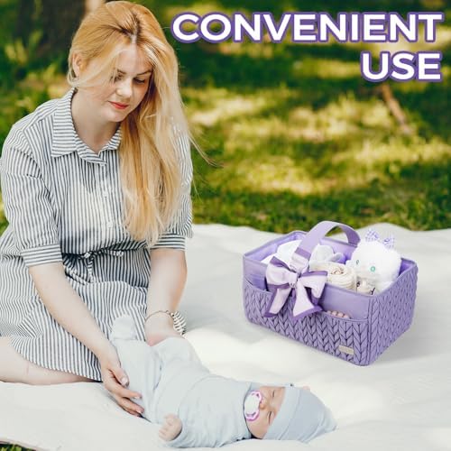 Luxurious Baby Diaper Caddy, Nursery Storage Basket - Image 4