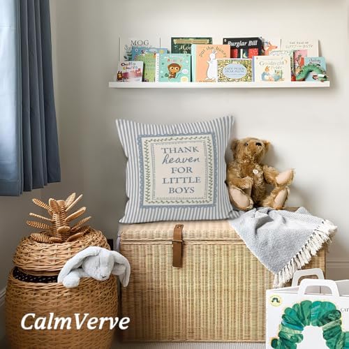 Boy Nursery Decor Pillow Covers 18x18, Thank Heaven - Image 2
