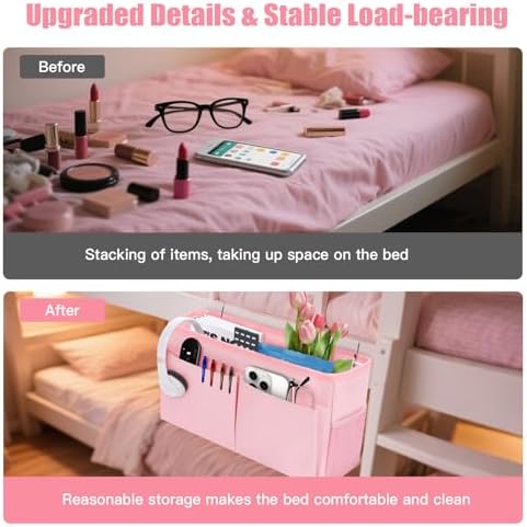 Bedside Caddy Organizer with Fixed Straps, Bunk Bed Caddy ideal - Image 3